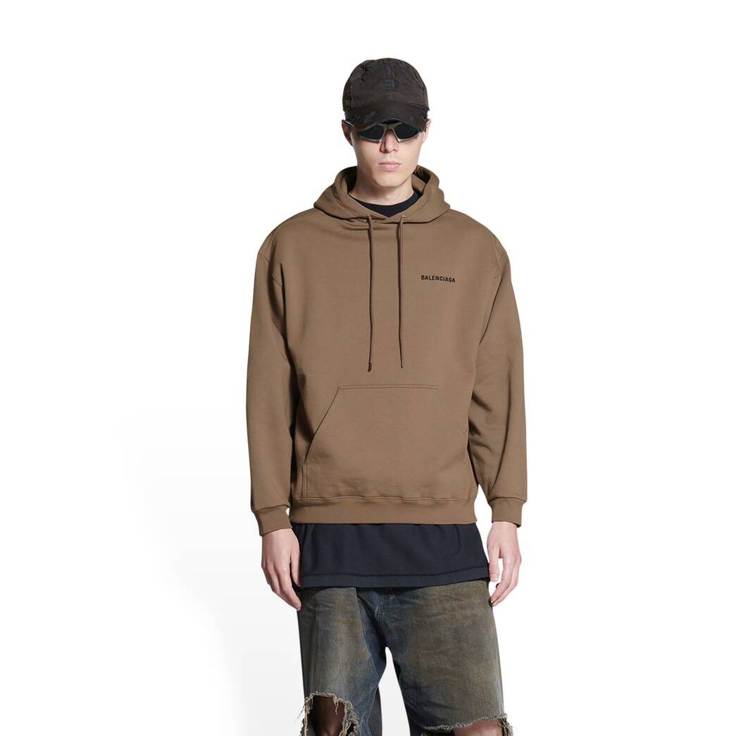 Men's Balenciaga Balenciaga Regular Fit Hoodie Beige | 5719FGMLW