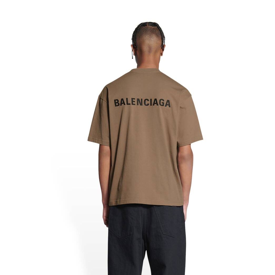 Men's Balenciaga Balenciaga Regular Fit T Shirts Beige | 8312DSNGR