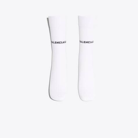 Men's Balenciaga Balenciaga Socks White / Black | 3901MCTKV