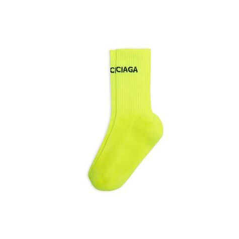 Men's Balenciaga Balenciaga Socks Yellow / Silver | 2031IJSYR