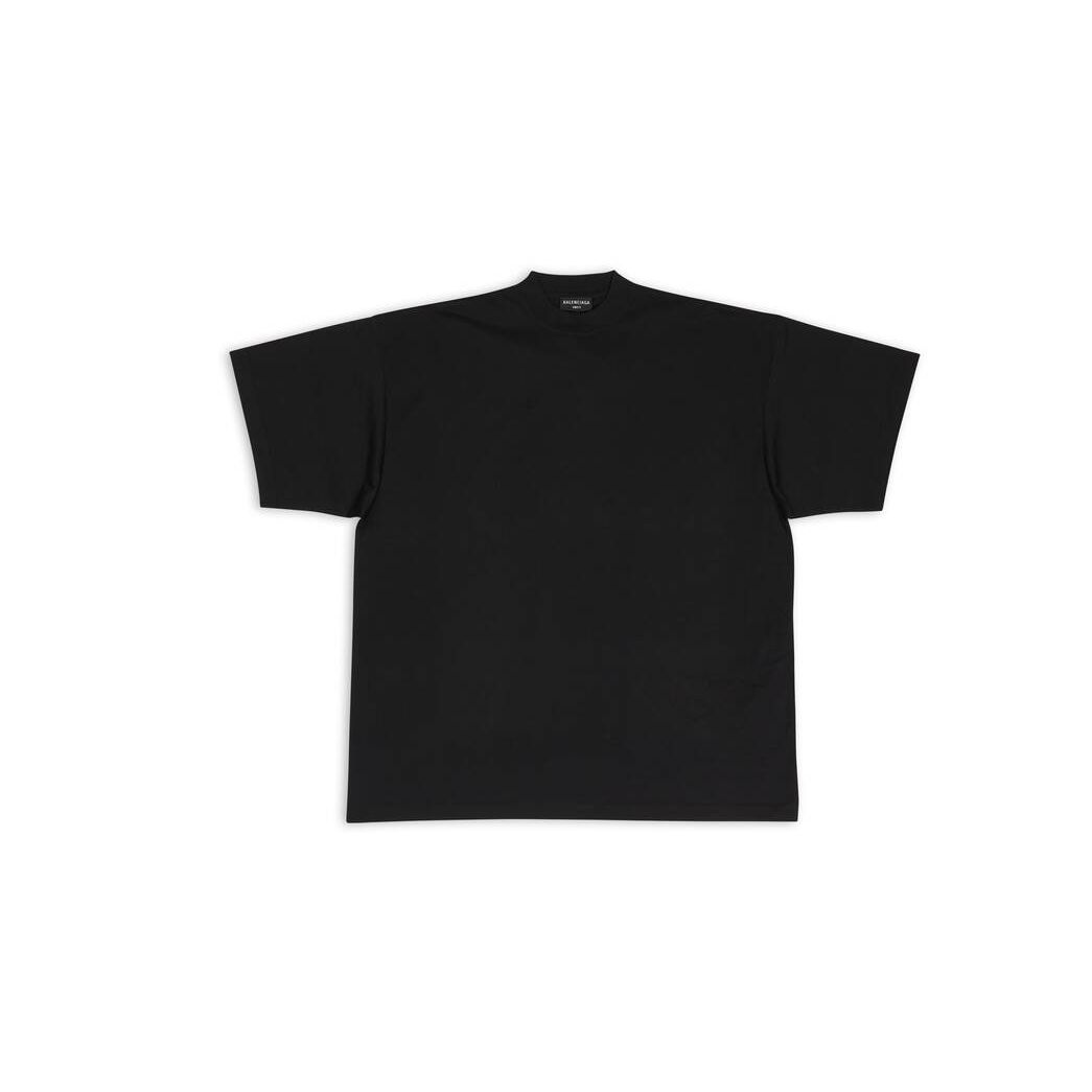 Men\'s Balenciaga Balenciaga Tab T Shirts Black | 9603DABOF