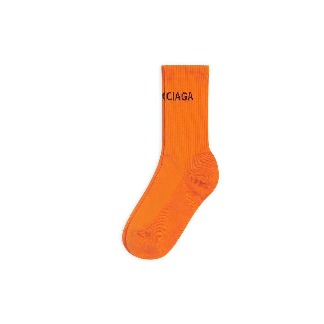 Men's Balenciaga Balenciaga Tennis Socks Orange | 0862ZIYWN