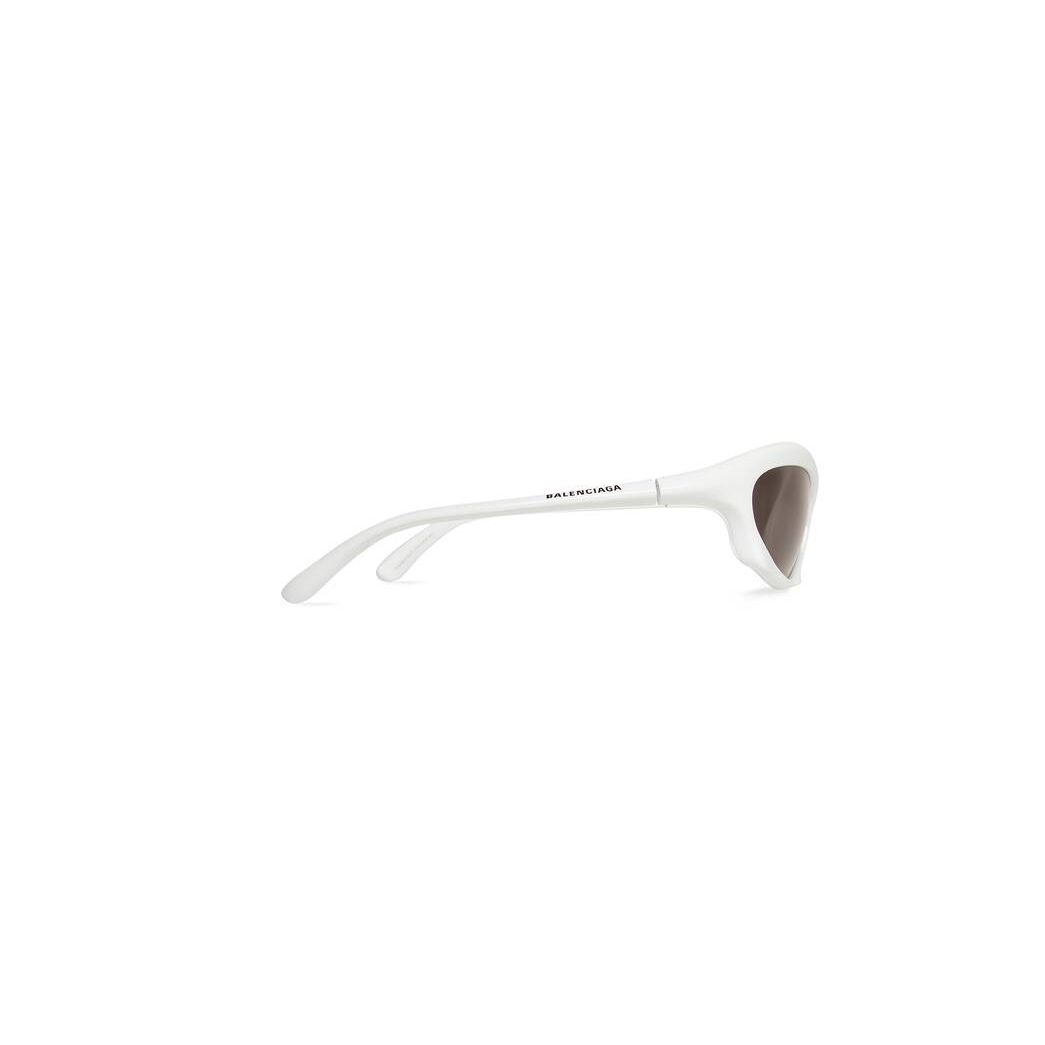 Men's Balenciaga Bat Rectangle Sunglasses White | 5826DGUYI