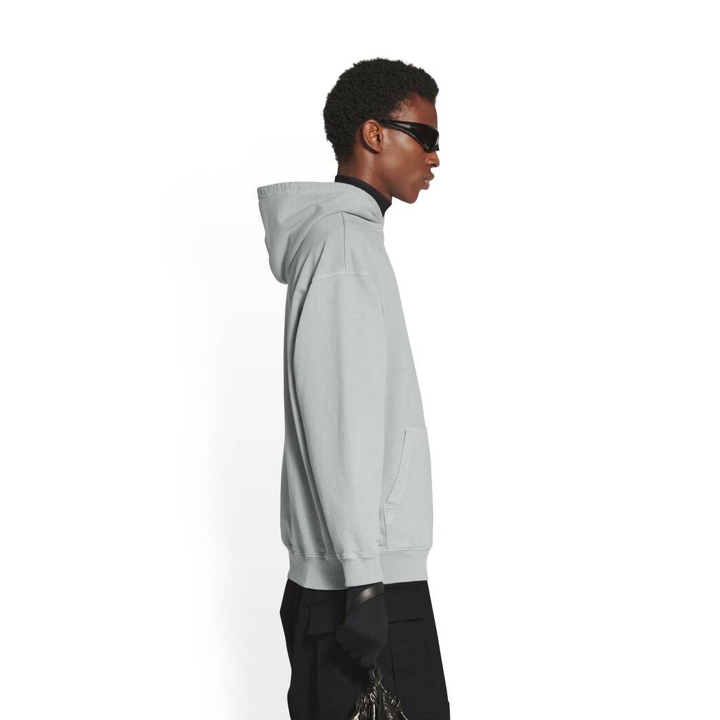 Men's Balenciaga Bb Corp Medium Fit Hoodie Grey | 1379XQNKY