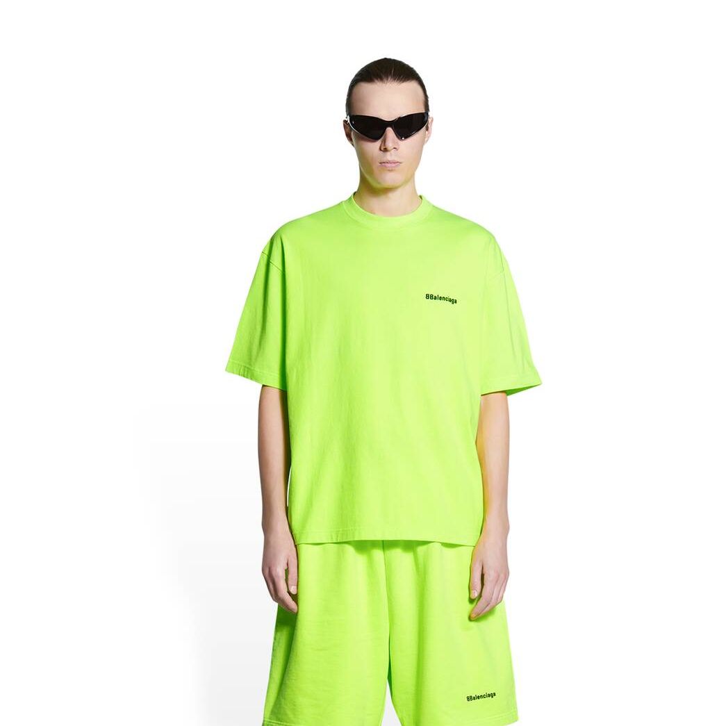 Men's Balenciaga Bb Corp Medium Fit T Shirts Yellow | 2431MXAJS