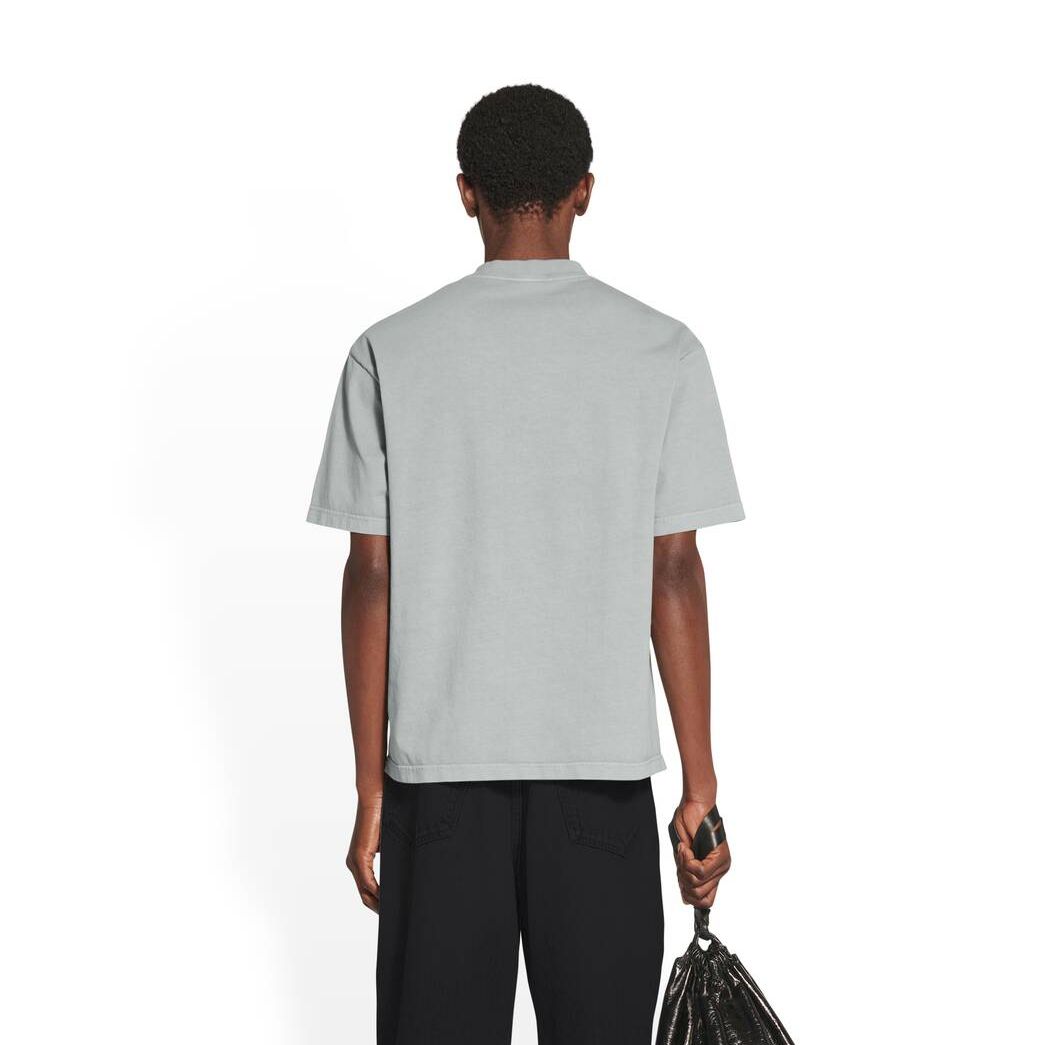 Men's Balenciaga Bb Corp Medium Fit T Shirts Grey | 6520RPSCA