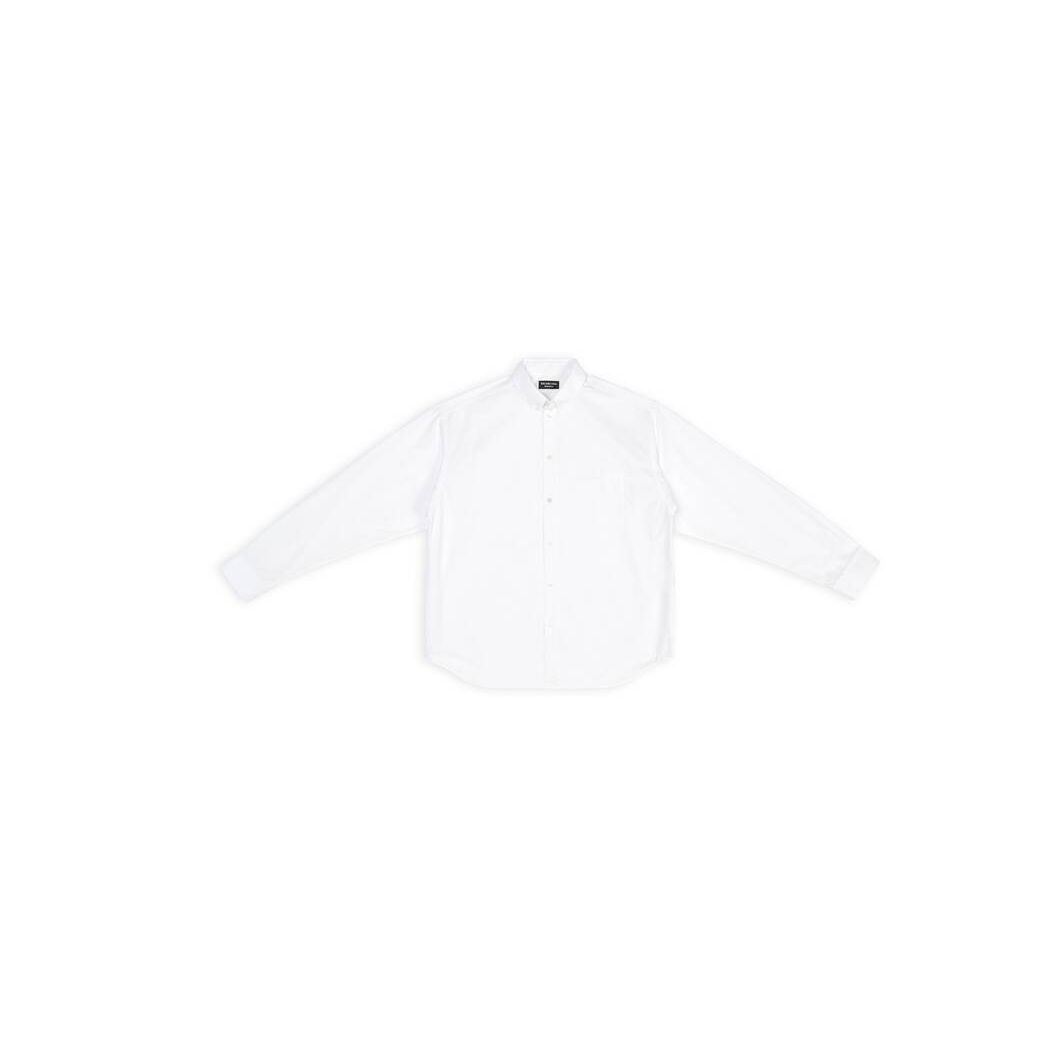 Men\'s Balenciaga Bb Icon Large Fit Shirts White | 0695NXBZP