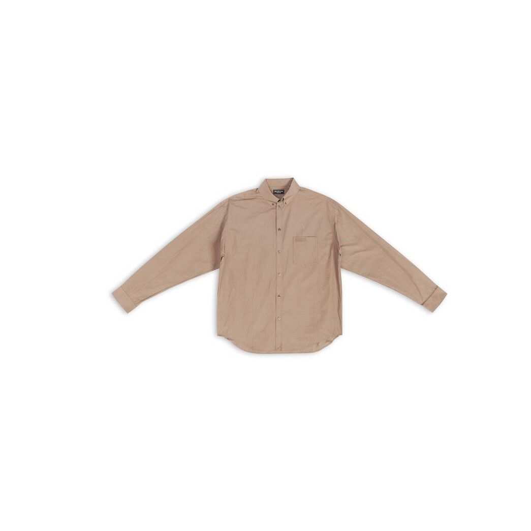 Men's Balenciaga Bb Icon Large Fit Shirts Beige | 5129OQXZH