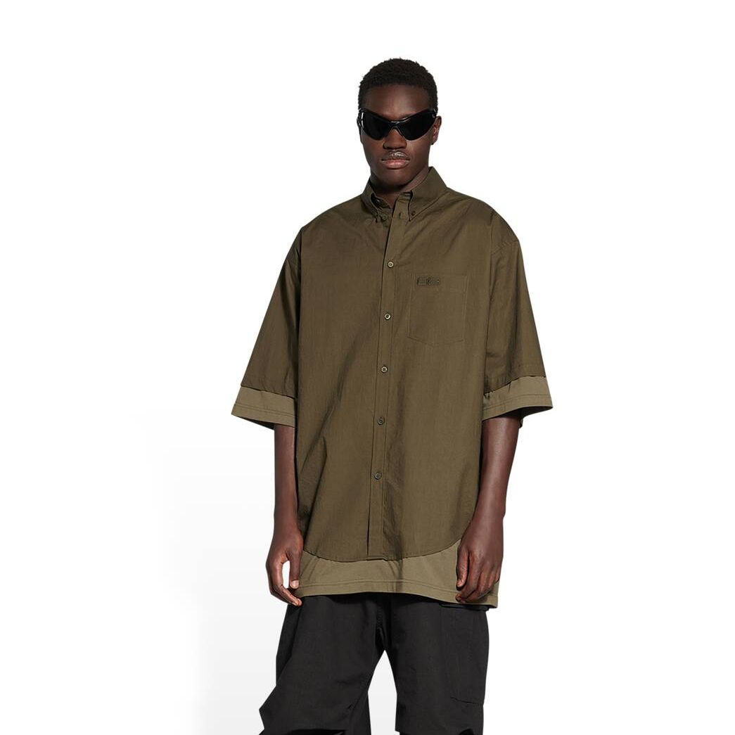 Men's Balenciaga Bb Icon Layered Short Sleeve Shirts | 5179KHYVO