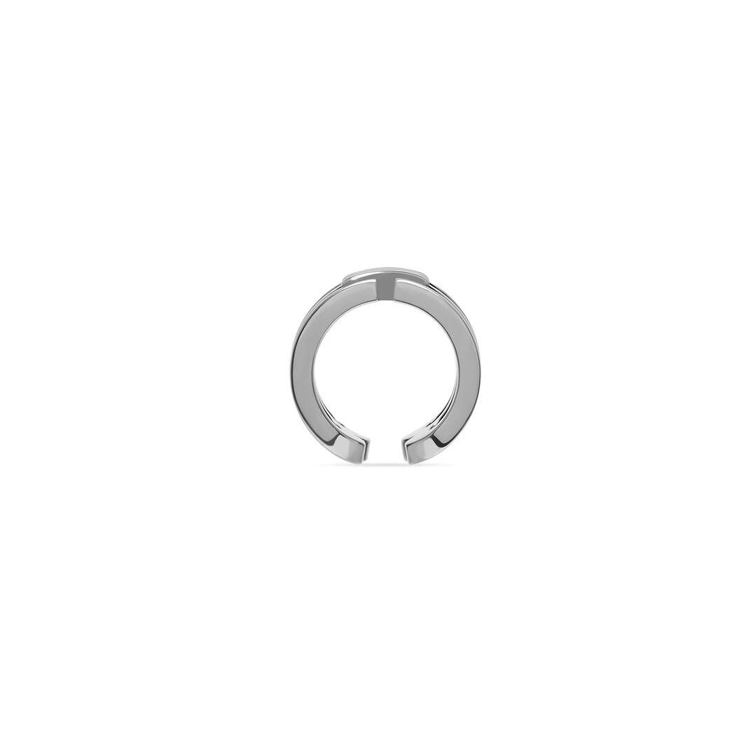 Men's Balenciaga Bb Icon Open Ring Jewelry Silver | 4701NUCXM