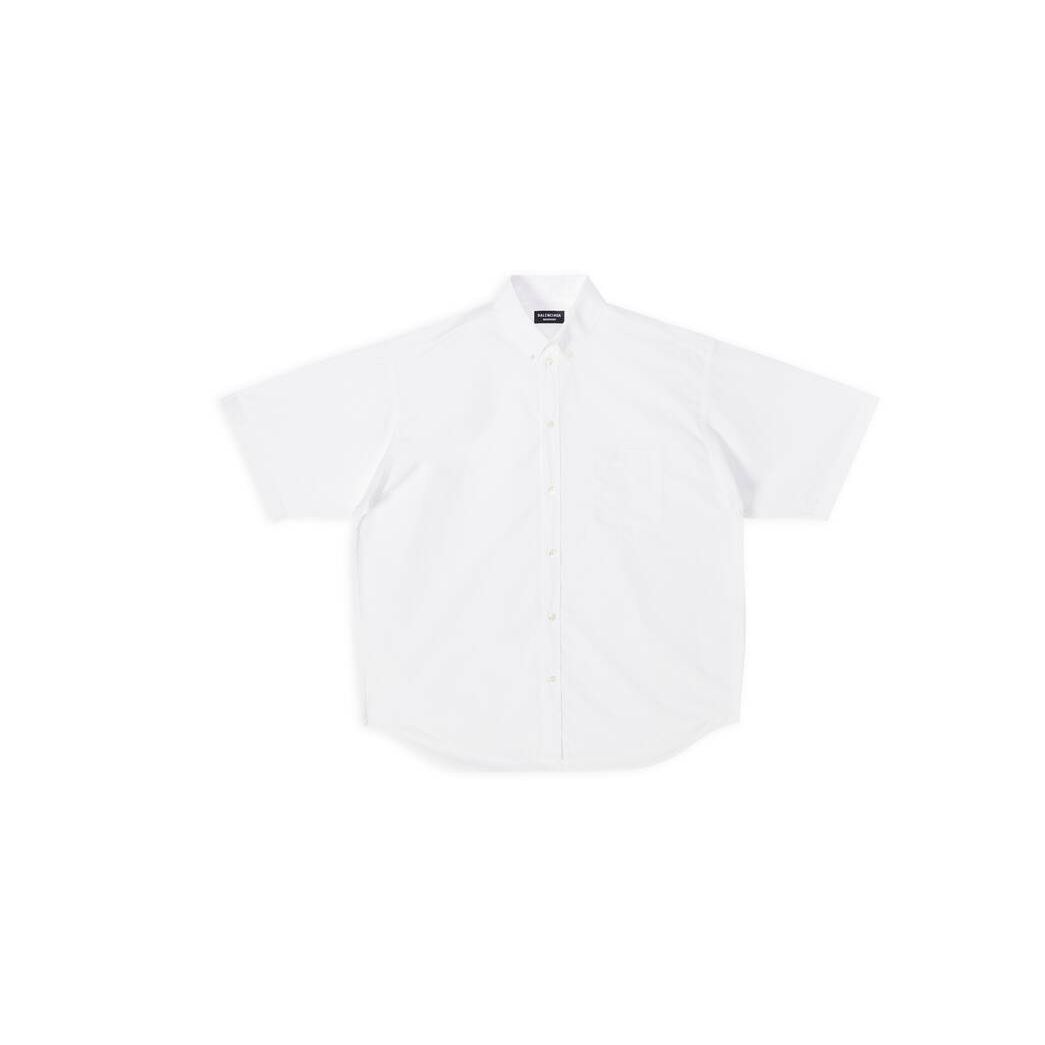 Men's Balenciaga Bb Icon Short Sleeve Shirts White | 3682EHBJR