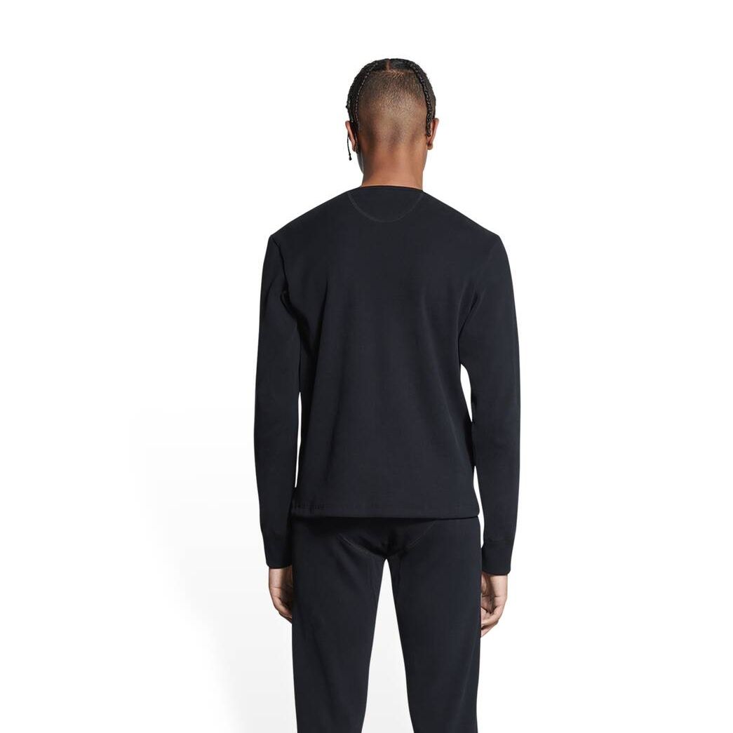 Men's Balenciaga Bb Icon Stretch Elbow Long Sleeve T Shirts Black | 9315STULD