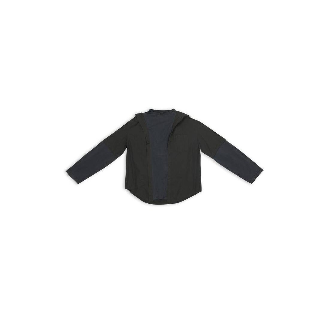 Men's Balenciaga Bb Icon Trompe L'oeil Shirts Black | 6280CBPWX