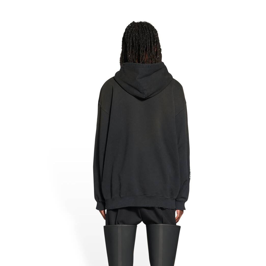 Men's Balenciaga Bb Paris Icon Medium Fit Hoodie Black | 9207SAWCU