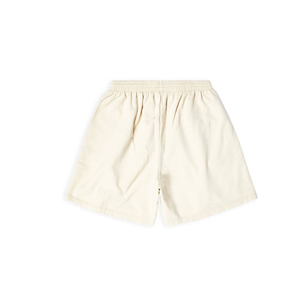 Men's Balenciaga Bb Paris Icon Sweat Shorts Pants Cream | 2673REZNX