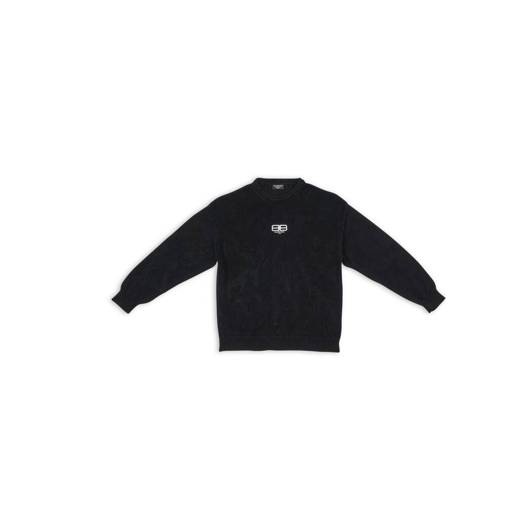 Men's Balenciaga Bb Paris Icon Sweater Knitwear Black | 2631EICXF