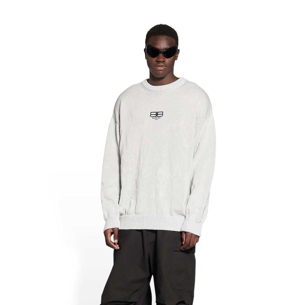 Men's Balenciaga Bb Paris Icon Sweater Off Hoodie White | 4965CINGU