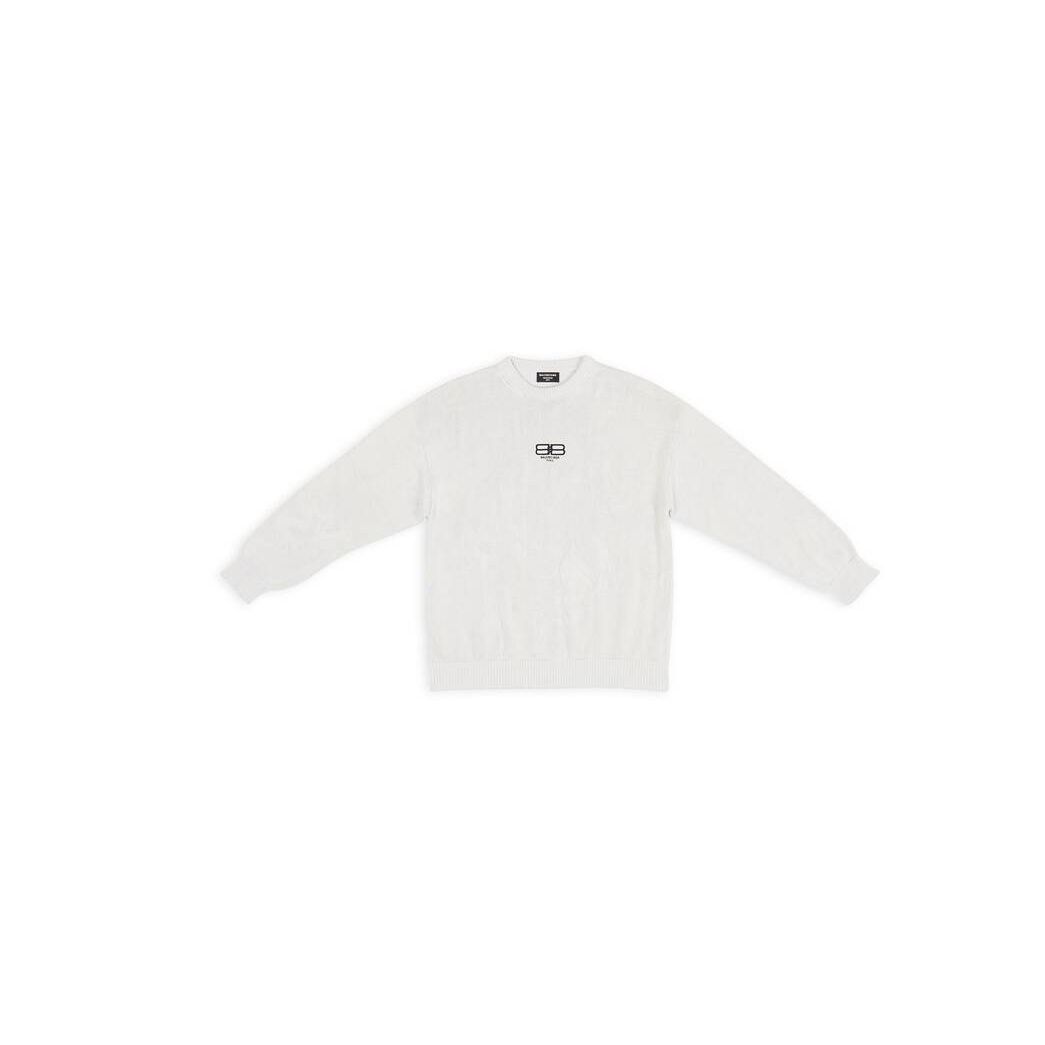 Men's Balenciaga Bb Paris Icon Sweater Off Hoodie White | 4965CINGU