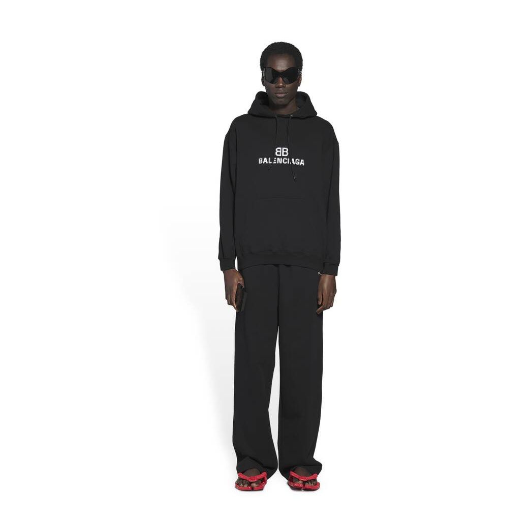 Men\'s Balenciaga Bb Pixel Medium Fit Hoodie Black | 7863UKIXM