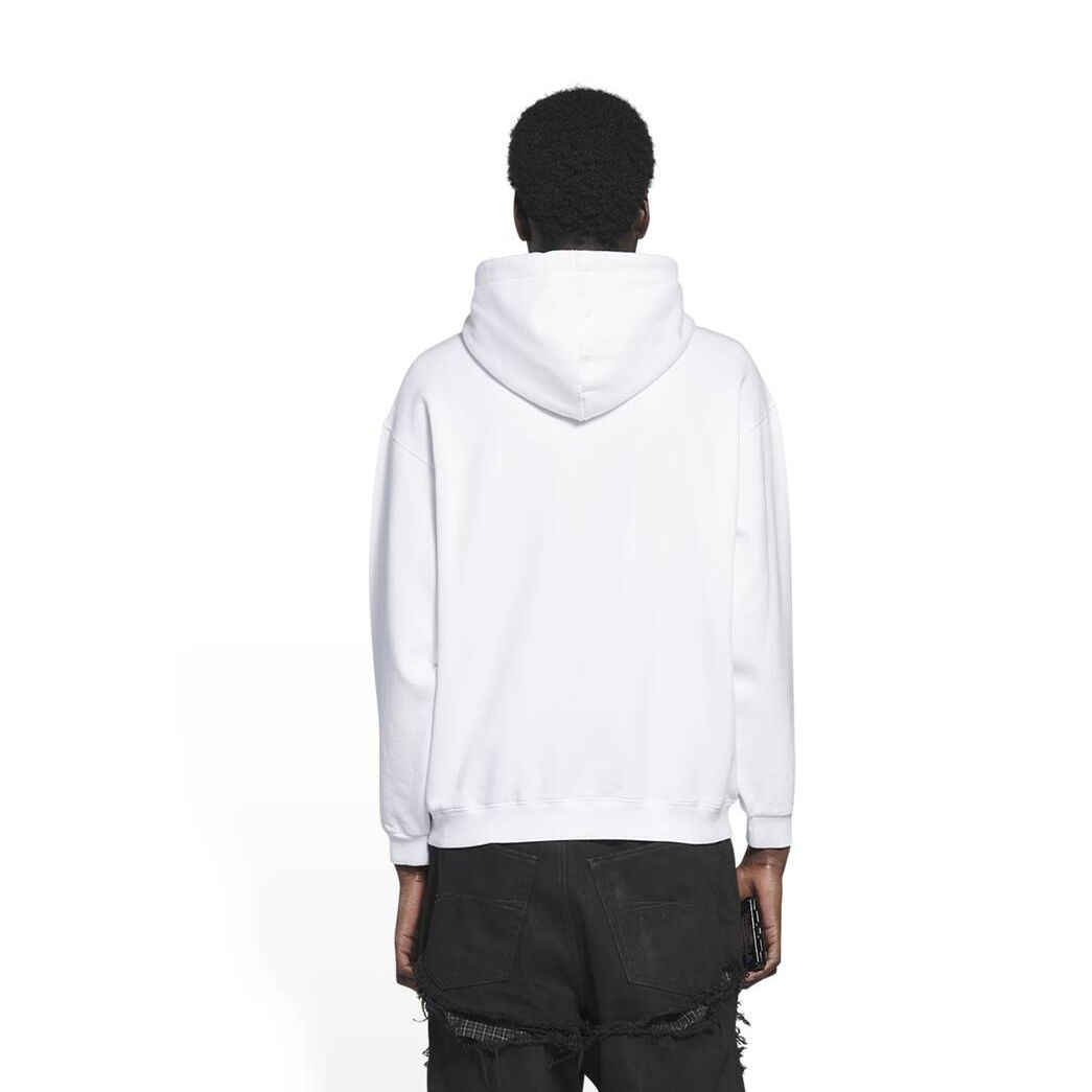 Men's Balenciaga Bb Pixel Medium Fit Hoodie White | 8973AMUXP