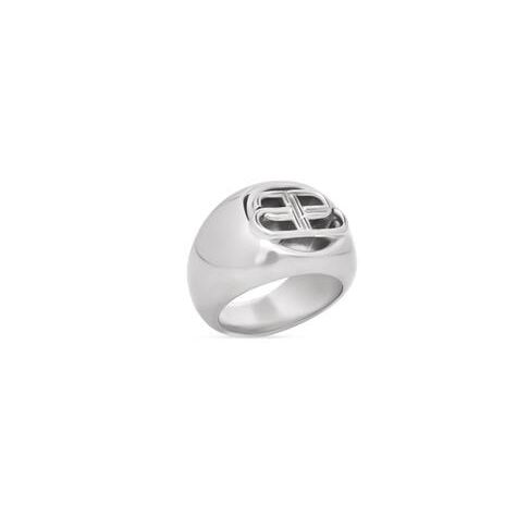 Men's Balenciaga Bb Signet Ring Jewelry Silver | 6324CLWGP