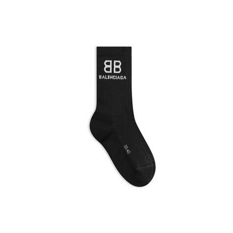 Men's Balenciaga Bb Tennis Socks Black | 9415ZHOEV