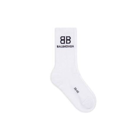 Men's Balenciaga Bb Tennis Socks White | 4053ICJKM