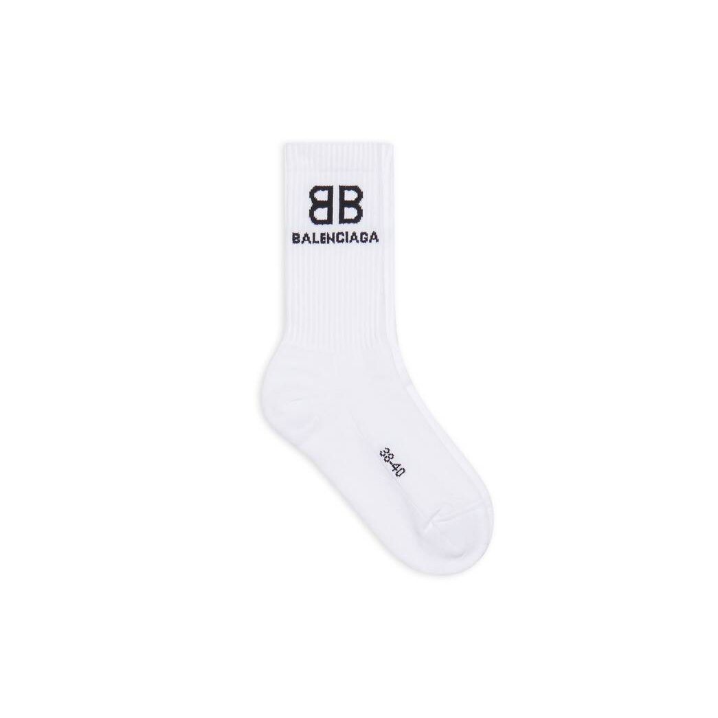 Men\'s Balenciaga Bb Tennis Socks White | 4053ICJKM