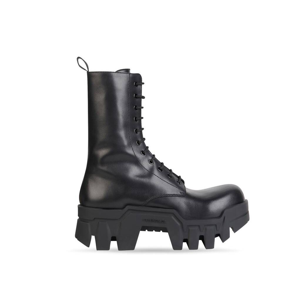 Men\'s Balenciaga Bulldozer Lace Up Boots Black | 9504QURHS