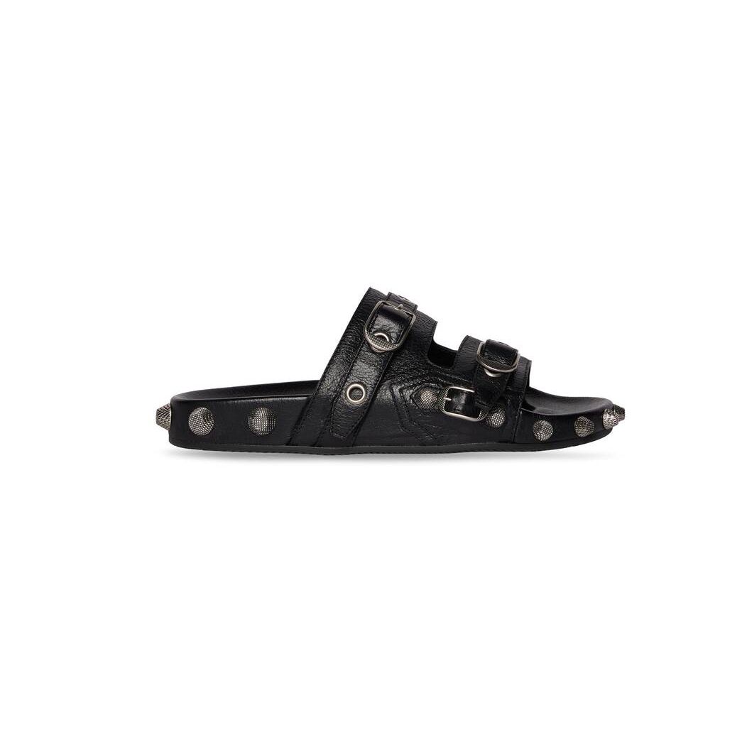 Men\'s Balenciaga Cagole Sandals Black | 4190AYFLE