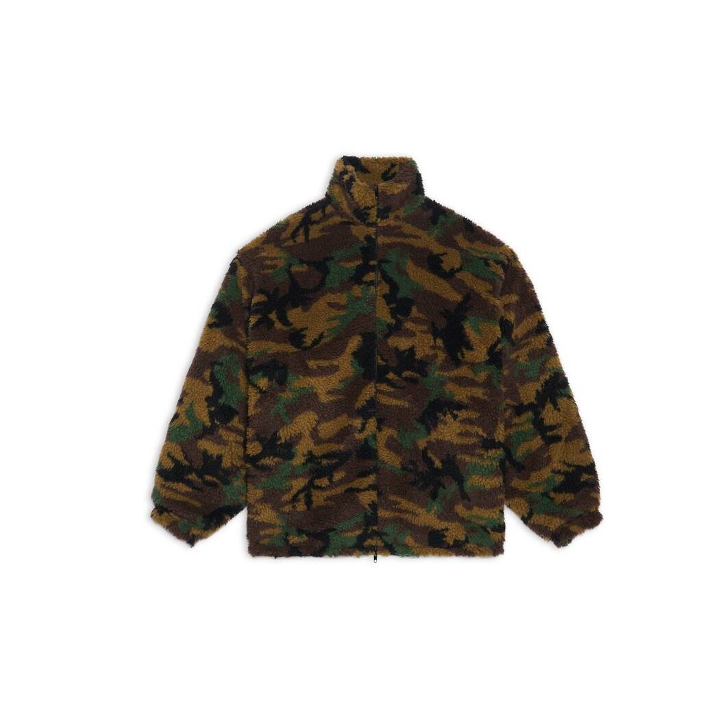 Men's Balenciaga Camo Zip-up Jackets Green | 9461MXFYT