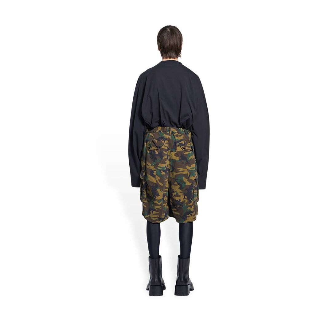 Men's Balenciaga Cargo Kick Shorts Pants Green | 1097KDQHR