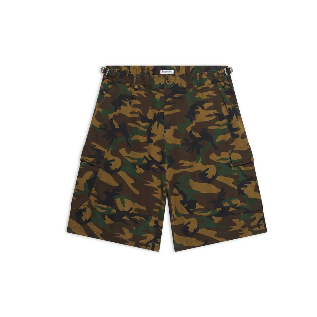 Men's Balenciaga Cargo Kick Shorts Pants Green | 1097KDQHR