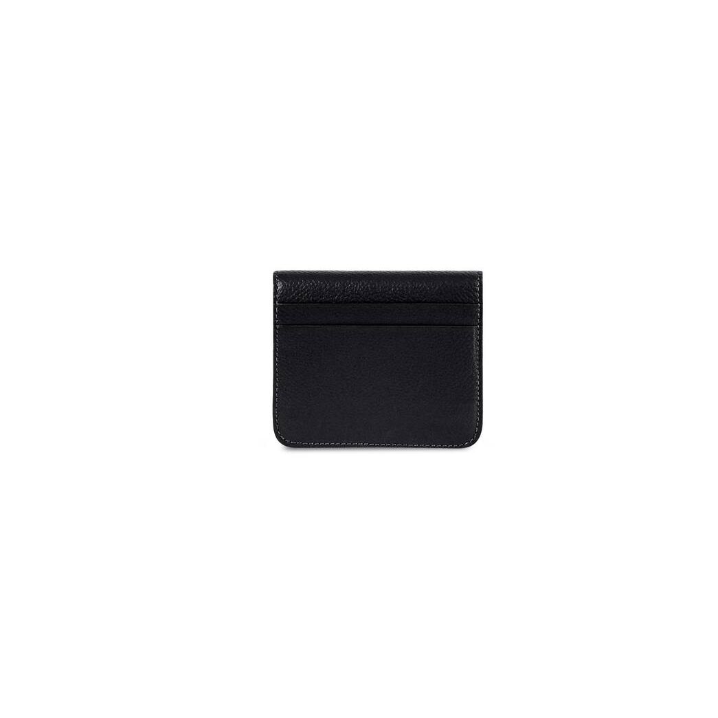 Men's Balenciaga Cash Flap Coin And Card Holder Wallets Black | 5938JTOVD