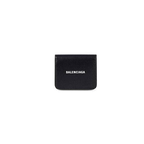 Men's Balenciaga Cash Flap Coin And Card Holder Wallets Black | 5938JTOVD