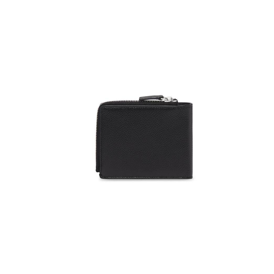 Men's Balenciaga Cash Folded Squared Card Holder Wallets Black | 5908LDZJE