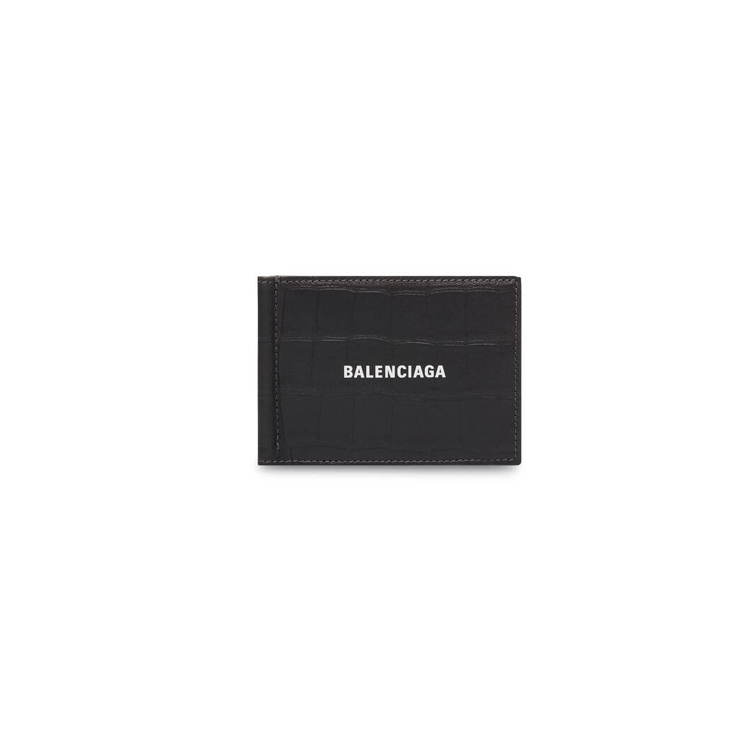 Men\'s Balenciaga Cash Folded With Bill Clip Cardholders Grey | 1274NKUWM