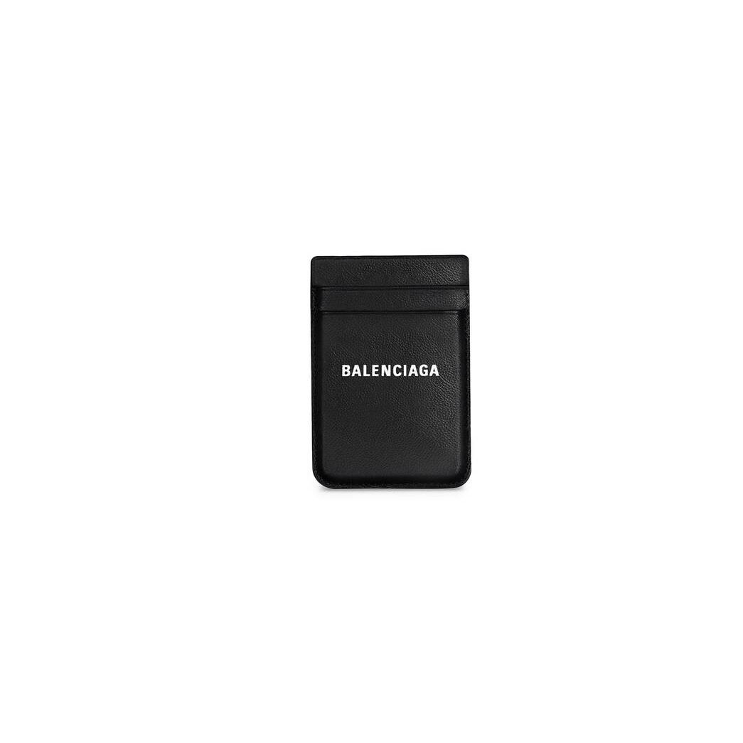 Men\'s Balenciaga Cash Magnet Card Holder Smartphone Accessories Black | 2641TMVDJ