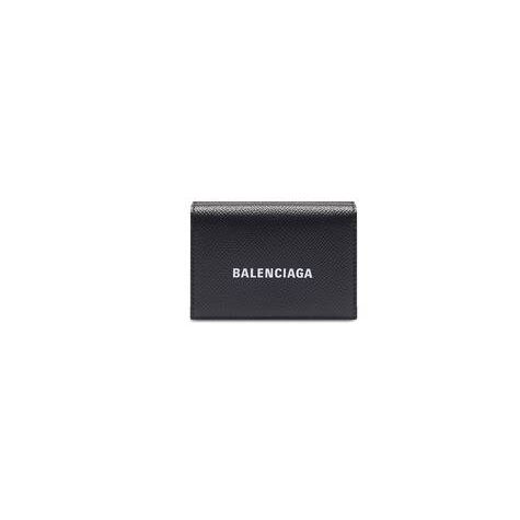 Men's Balenciaga Cash Mini Wallets Black / White | 3158MOATQ