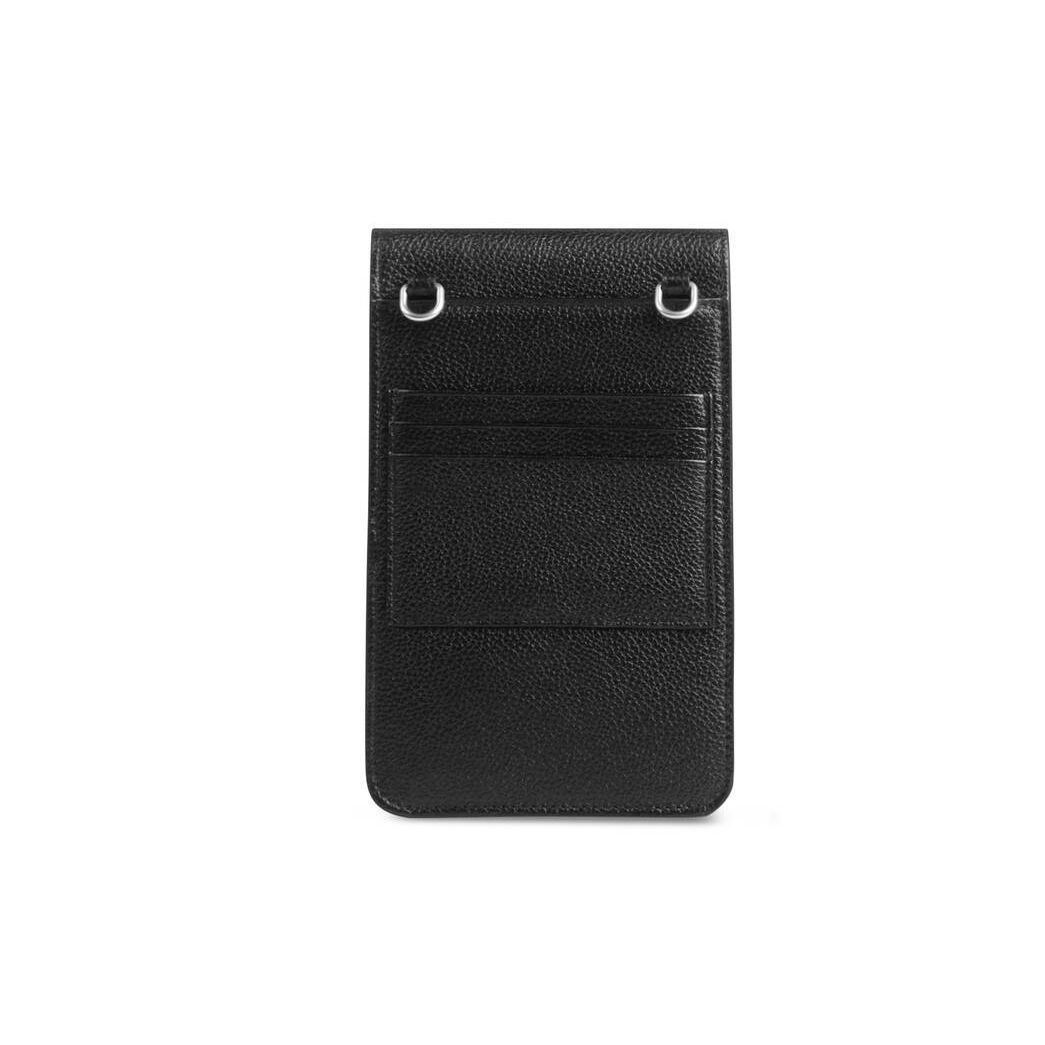 Men's Balenciaga Cash Phone And Card Holder Smartphone Accessories Black / White | 8597VEKSO