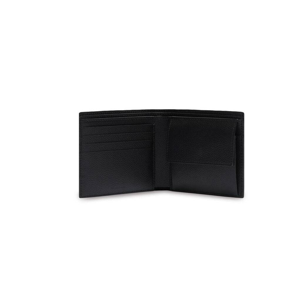 Men's Balenciaga Cash Square Folded Coin Wallets Black / White | 3945PEHXZ