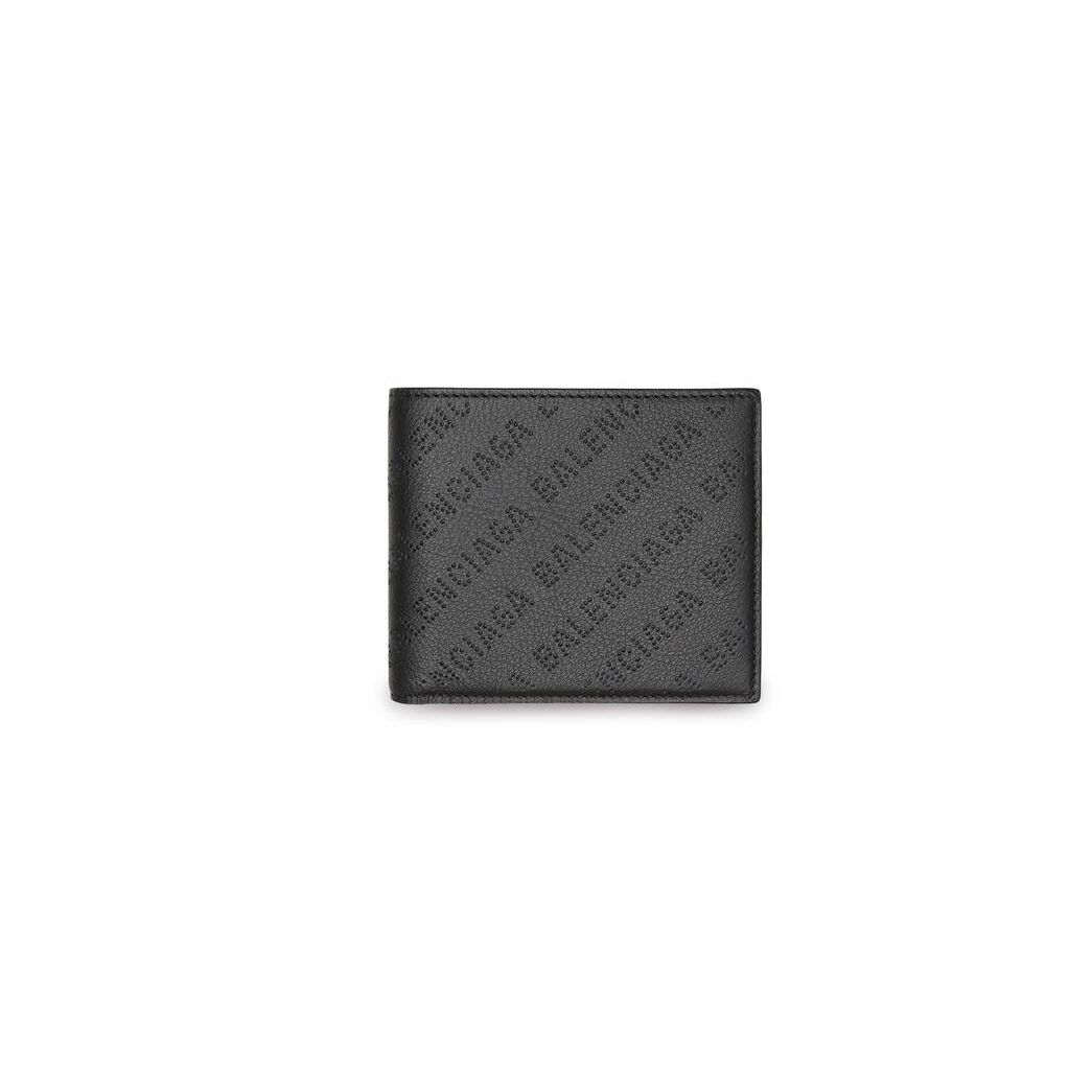 Men\'s Balenciaga Cash Square Folded Coin Wallets Black | 6810PDMTU