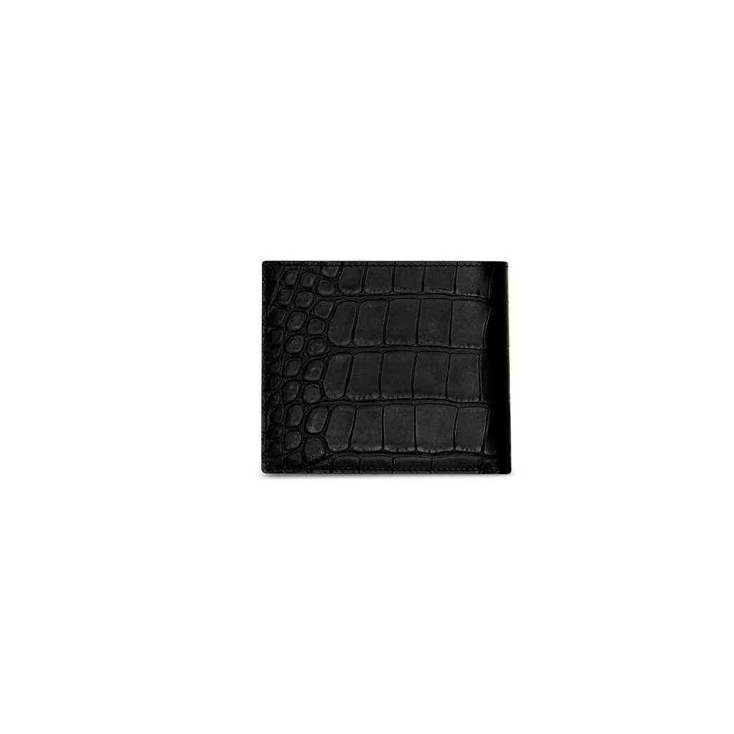 Men's Balenciaga Cash Square Folded Coin Wallets Black | 6891RNWTQ