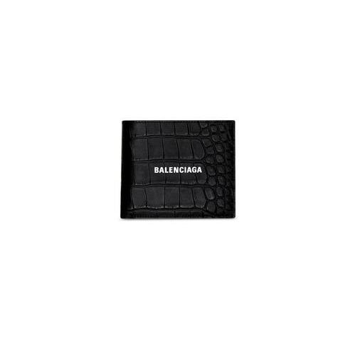 Men's Balenciaga Cash Square Folded Coin Wallets Black | 6891RNWTQ