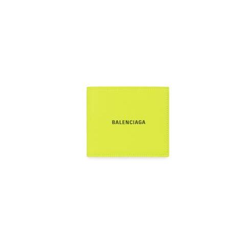 Men's Balenciaga Cash Square Folded Coin Wallets Yellow / Silver | 8690ZWFXA