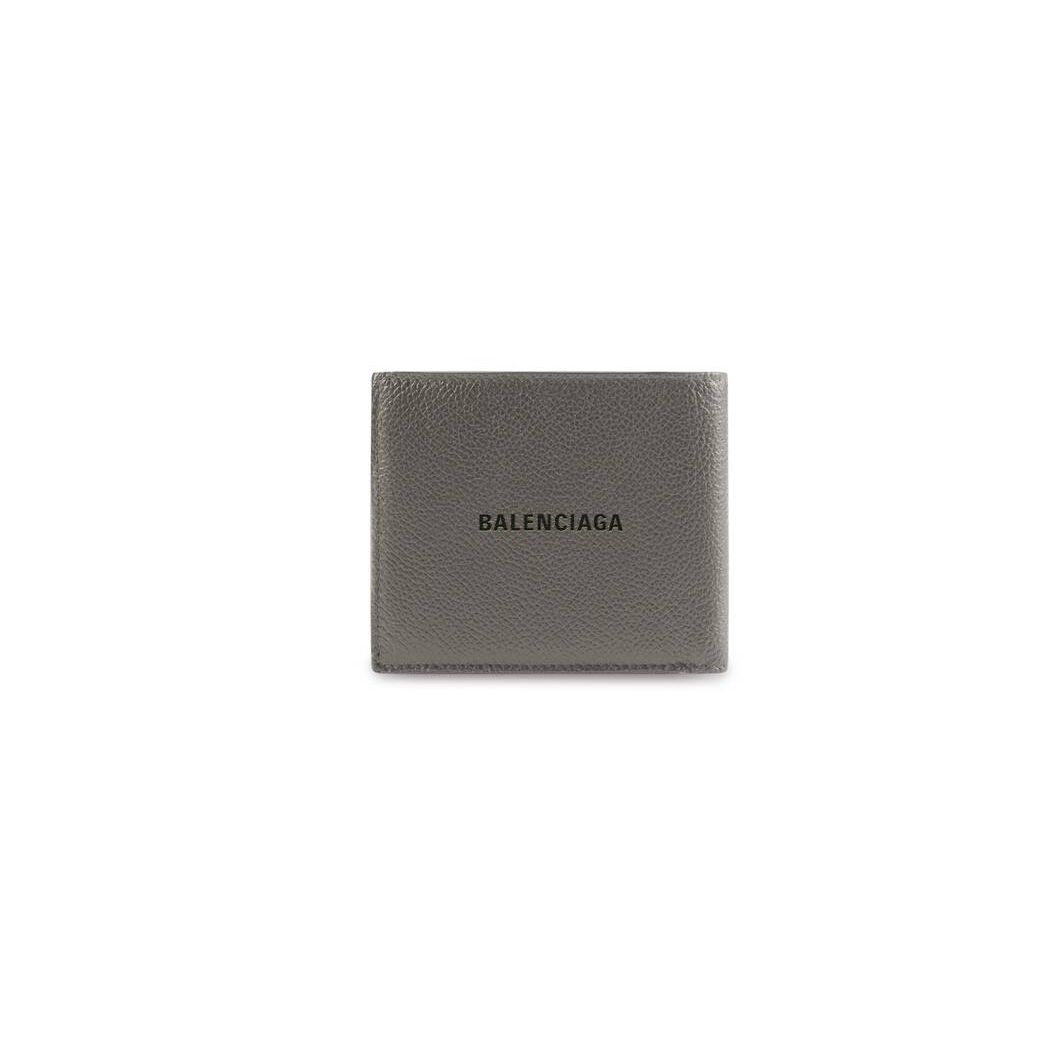 Men\'s Balenciaga Cash Square Folded Wallets Deep Grey / Black | 0562KTYDV