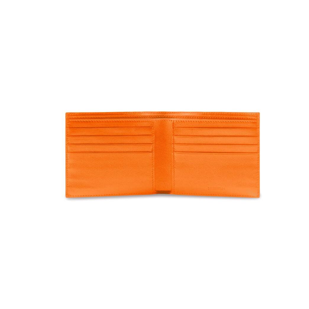 Men's Balenciaga Cash Square Folded Wallets Orange | 0794LZJAD