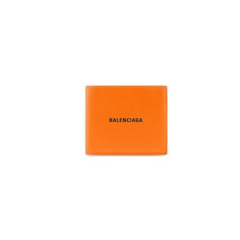 Men's Balenciaga Cash Square Folded Wallets Orange | 0794LZJAD