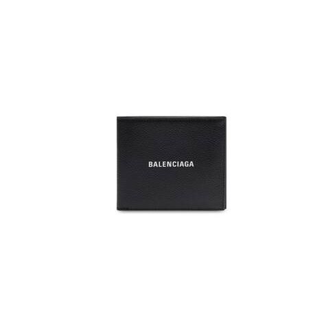 Men's Balenciaga Cash Square Folded Wallets Black / White | 3061DSKQR