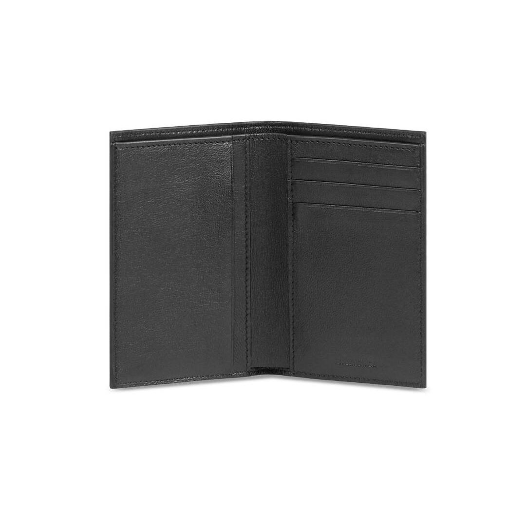 Men's Balenciaga Cash Vertical Bifolded Wallets Black / White | 1285EGLYU